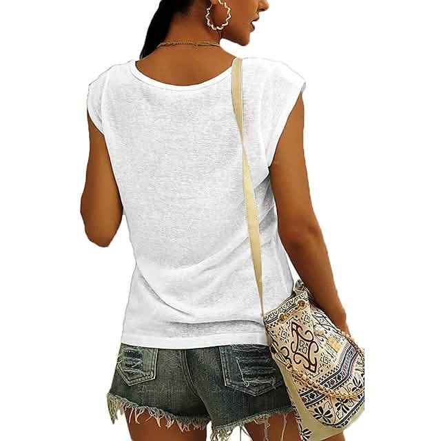 Women's Cap Sleeve T-Shirt Casual Loose Fit Tank Top