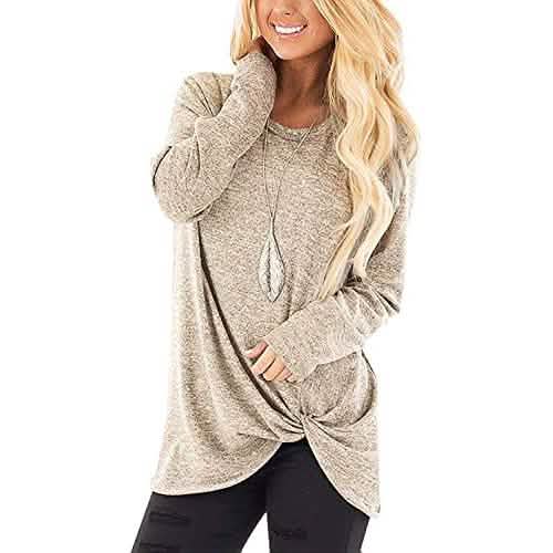 Women's Casual Long Sleeve Solid T-Shirts