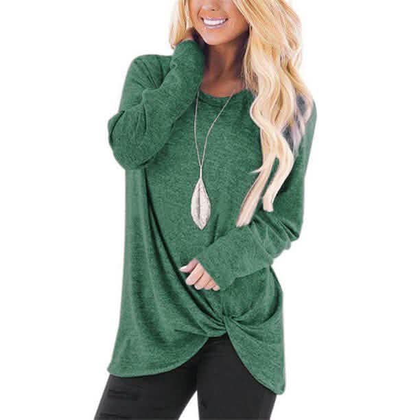 Women's Casual Long Sleeve Solid T-Shirts